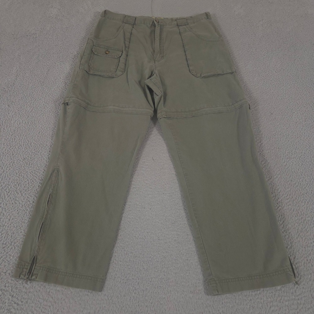 Cabelas Pants Mens 38x30 Olive Outdoor Convertible Safari Straight Leg Cargo